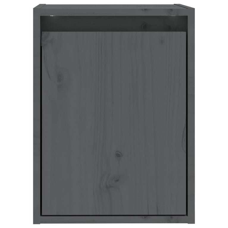 Wandkasten 2 st 30x30x40 cm massief grenenhout grijs MeubelReus