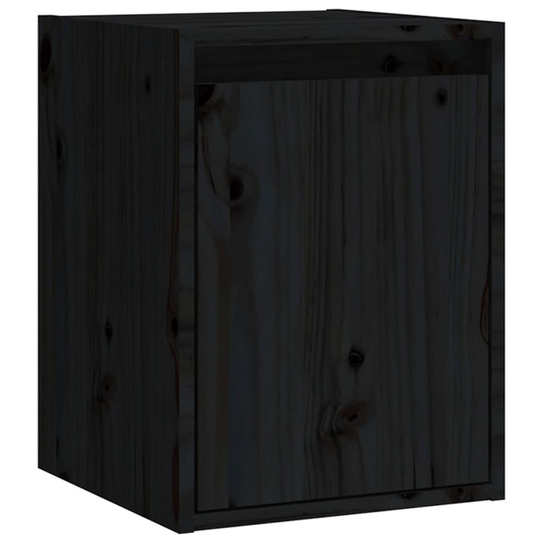 Wandkast 30x30x40 cm massief grenenhout zwart MeubelReus