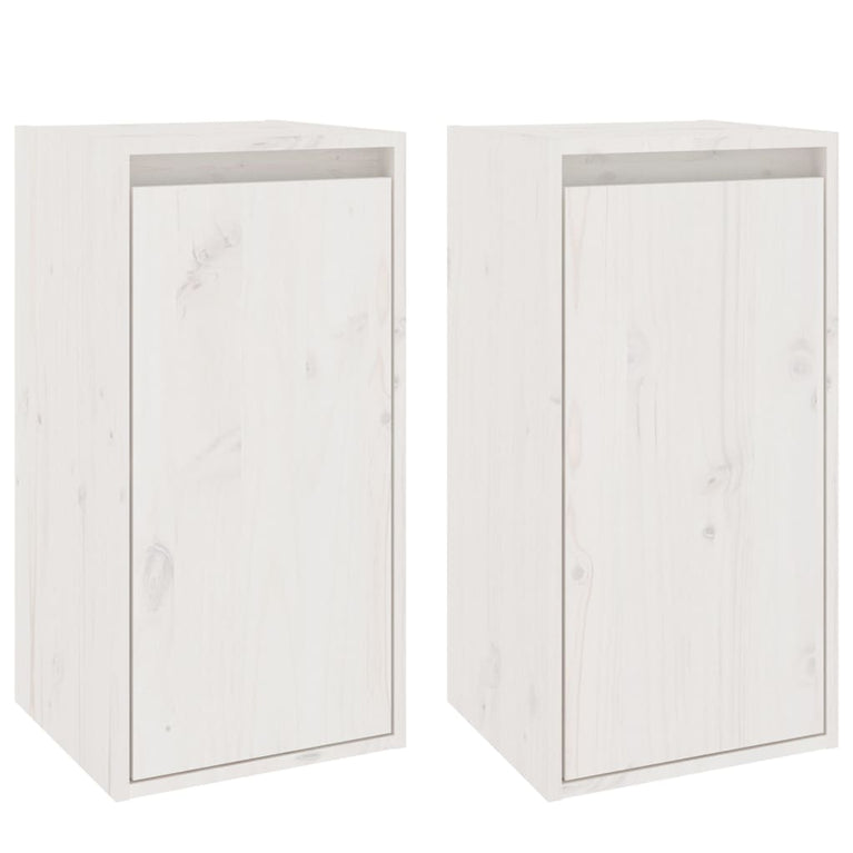 Wandkasten 2 st 30x30x60 cm massief grenenhout wit MeubelReus