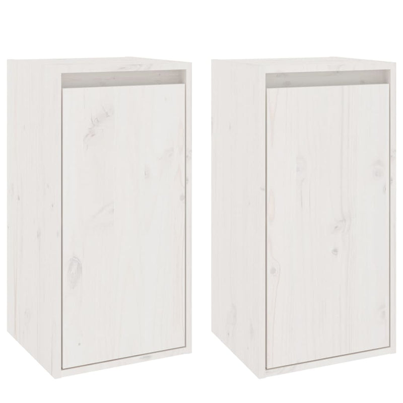 Wandkasten 2 st 30x30x60 cm massief grenenhout wit MeubelReus