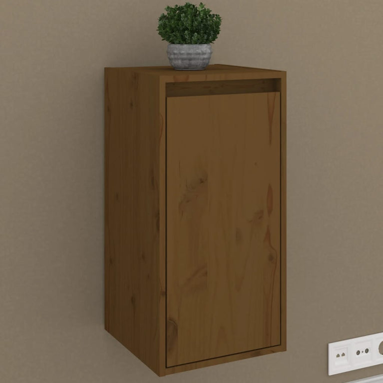 Wandkasten 2 st 30x30x60 cm massief grenenhout honingbruin MeubelReus