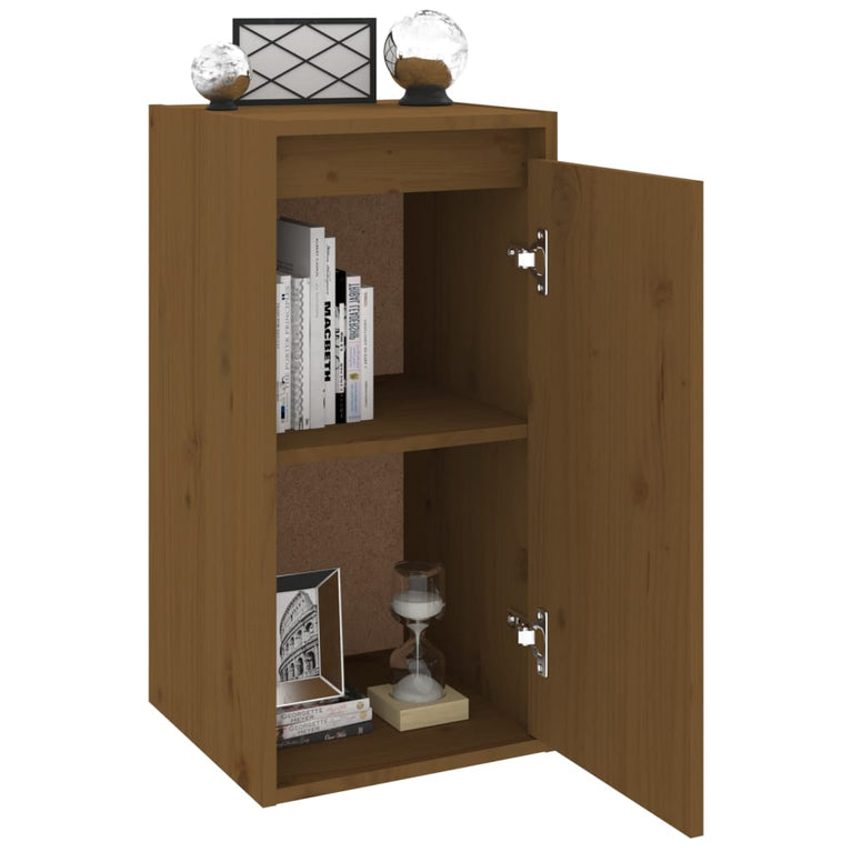 Wandkasten 2 st 30x30x60 cm massief grenenhout honingbruin MeubelReus