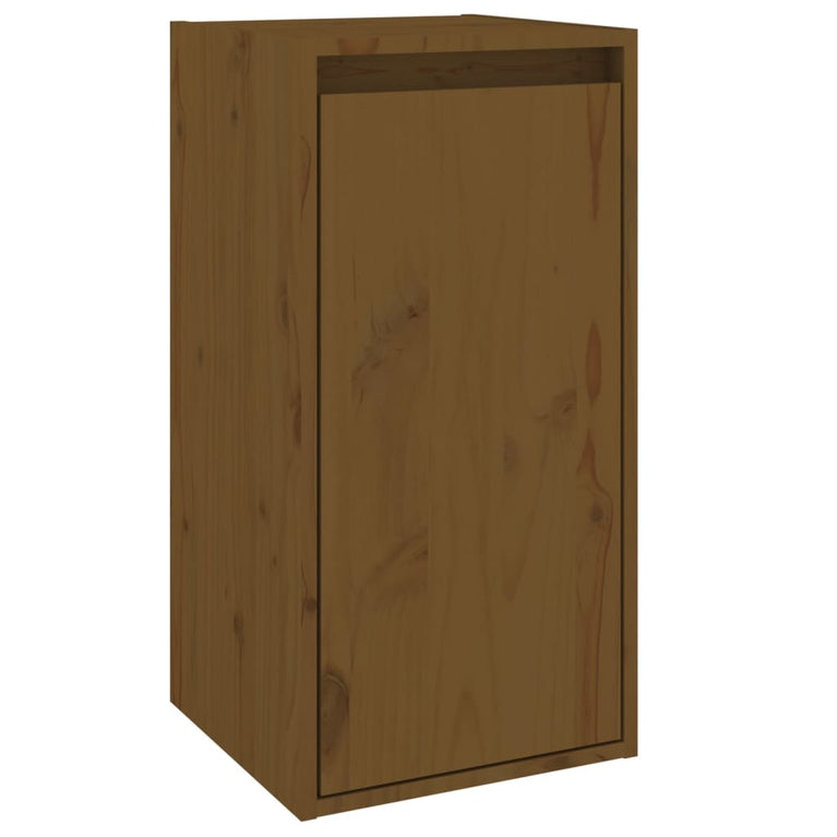 Wandkasten 2 st 30x30x60 cm massief grenenhout honingbruin MeubelReus