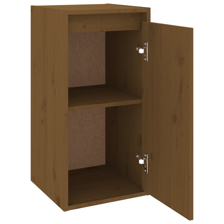 Wandkasten 2 st 30x30x60 cm massief grenenhout honingbruin MeubelReus