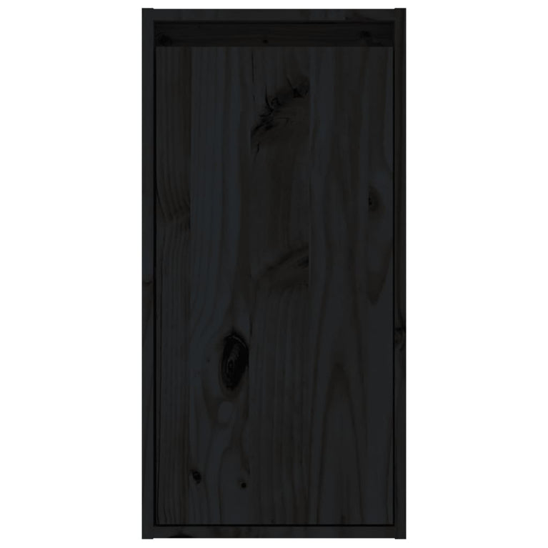 Wandkasten 2 st 30x30x60 cm massief grenenhout zwart MeubelReus