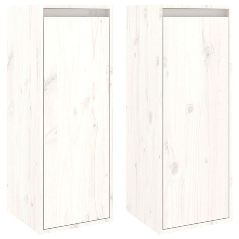 Wandkasten 2 st 30x30x80 cm massief grenenhout wit MeubelReus