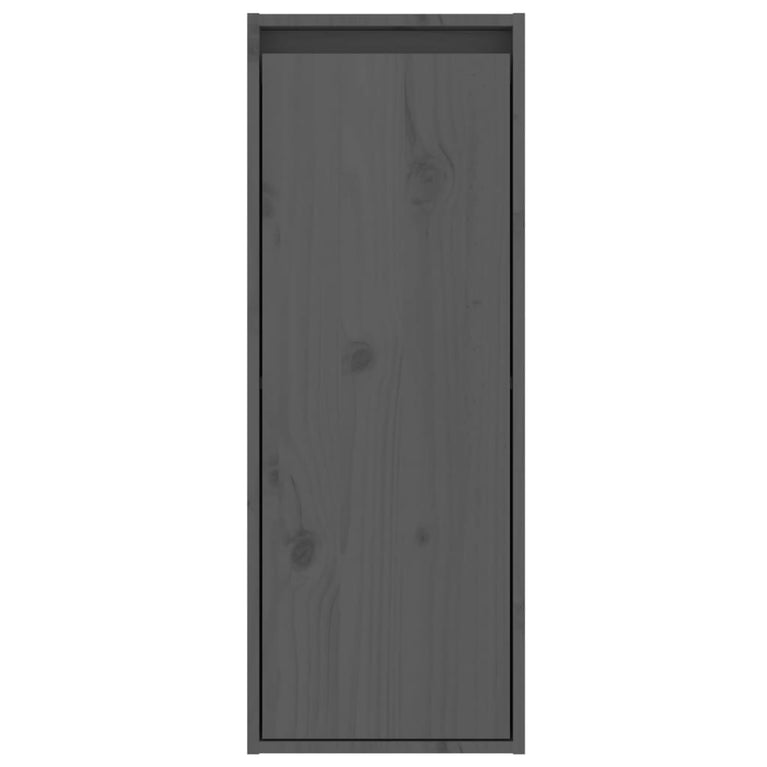 Wandkasten 2 st 30x30x80 cm massief grenenhout grijs MeubelReus