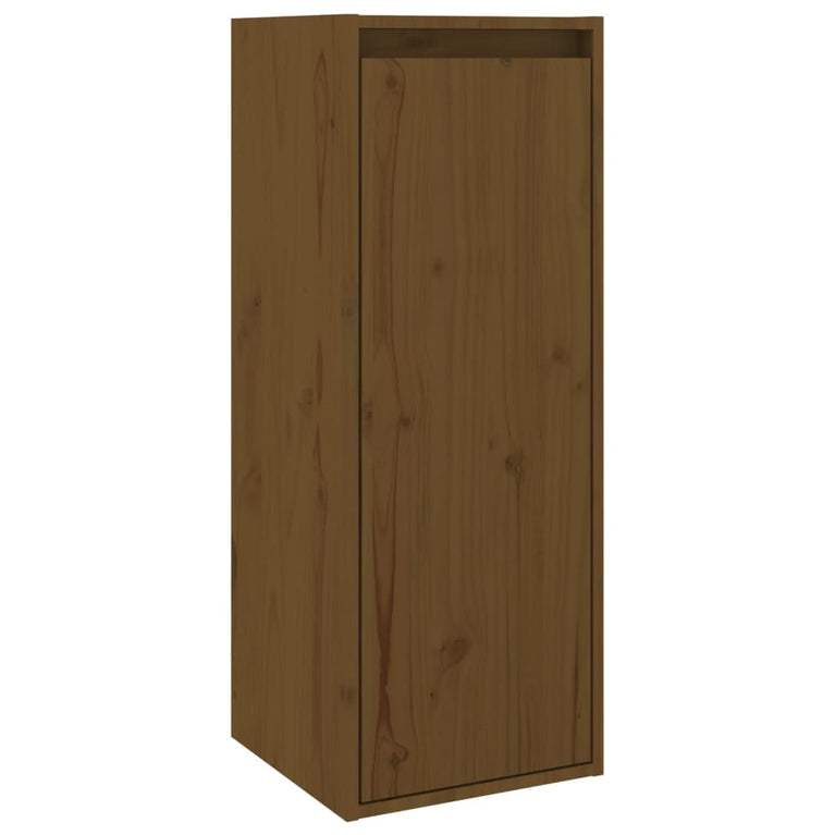 Wandkast 30x30x80 cm massief grenenhout honingbruin MeubelReus