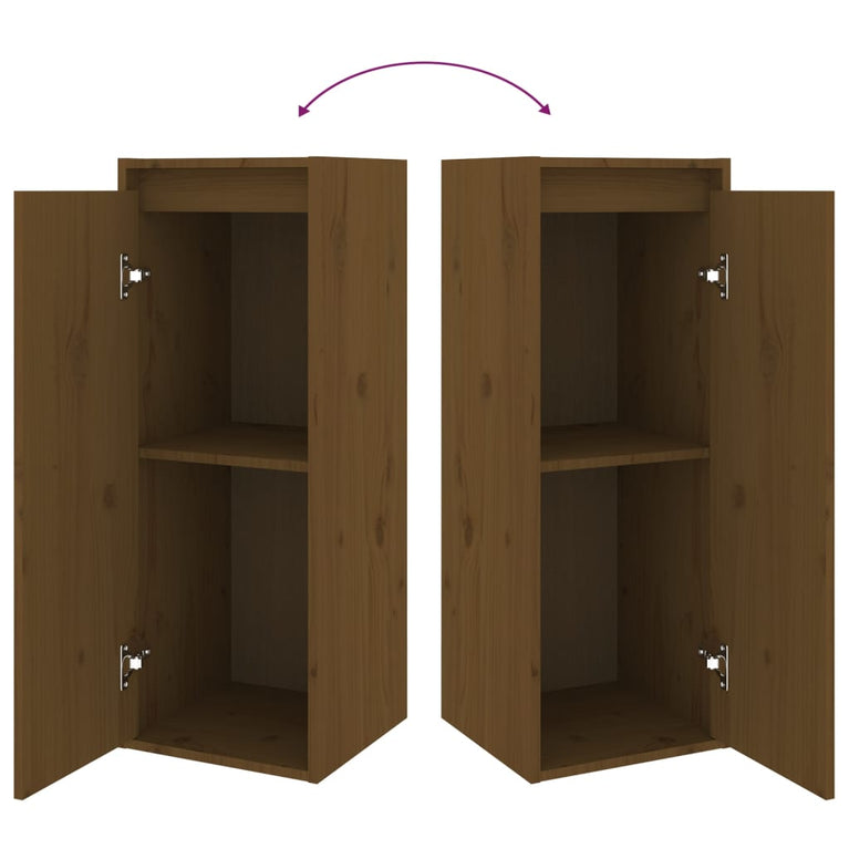 Wandkast 30x30x80 cm massief grenenhout honingbruin MeubelReus