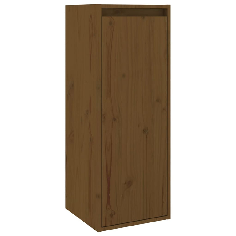 Wandkasten 2 st 30x30x80 cm massief grenenhout honingbruin MeubelReus