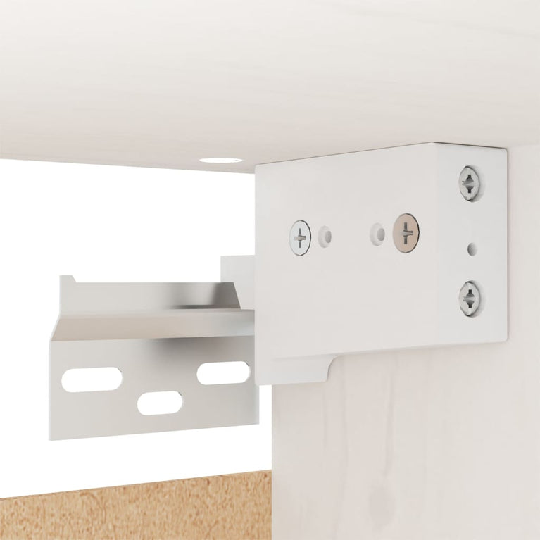 Wandkast 30x30x100 cm massief grenenhout wit MeubelReus