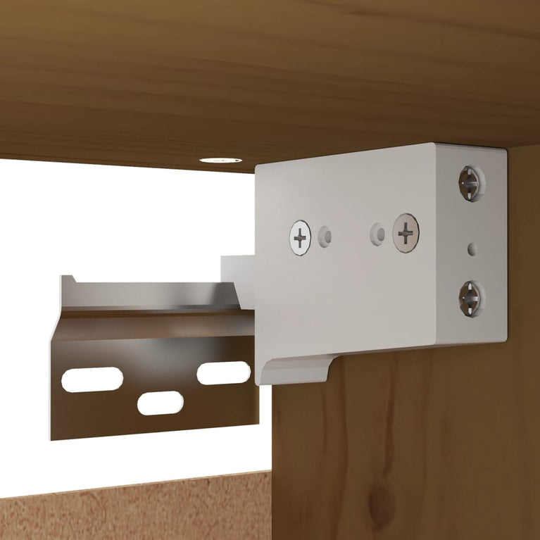 Wandkasten 2 st 30x30x100 cm massief grenenhout honingbruin MeubelReus