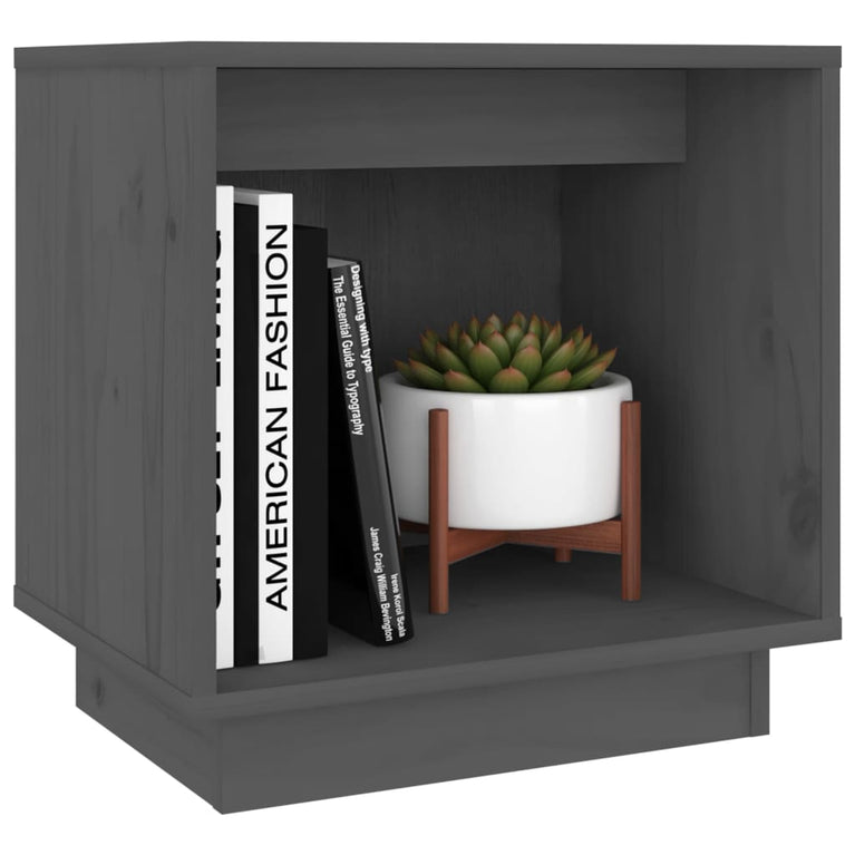 Nachtkastjes 2 st 40x30x40 cm massief grenenhout grijs MeubelReus