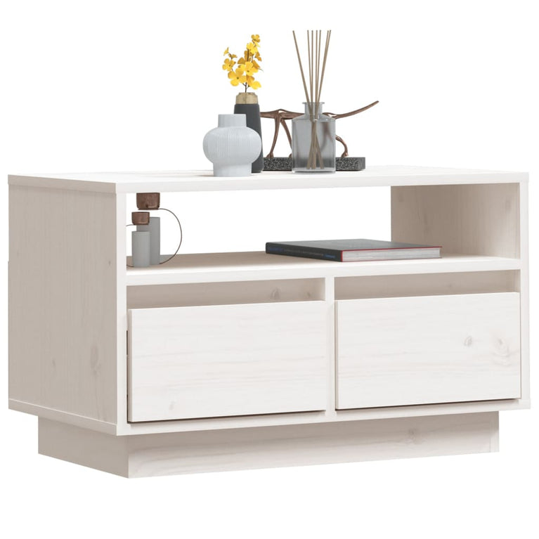 Tv-meubel 60x35x37 cm massief grenenhout wit MeubelReus