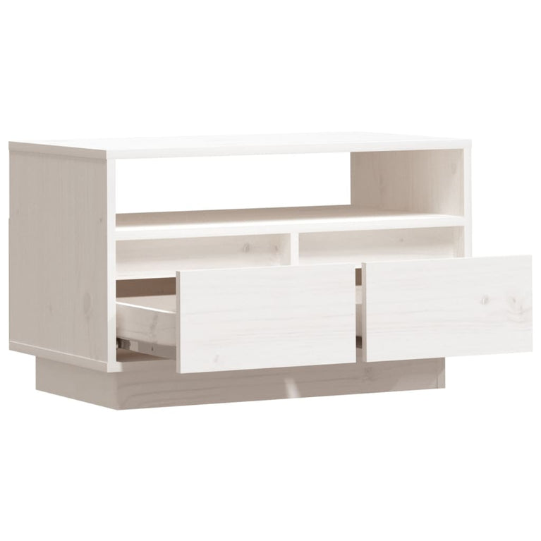 Tv-meubel 60x35x37 cm massief grenenhout wit MeubelReus