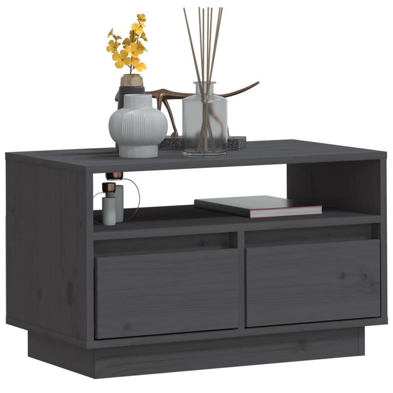 Tv-meubel 60x35x37 cm massief grenenhout grijs MeubelReus