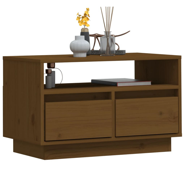 Tv-meubel 60x35x37 cm massief grenenhout honingbruin MeubelReus