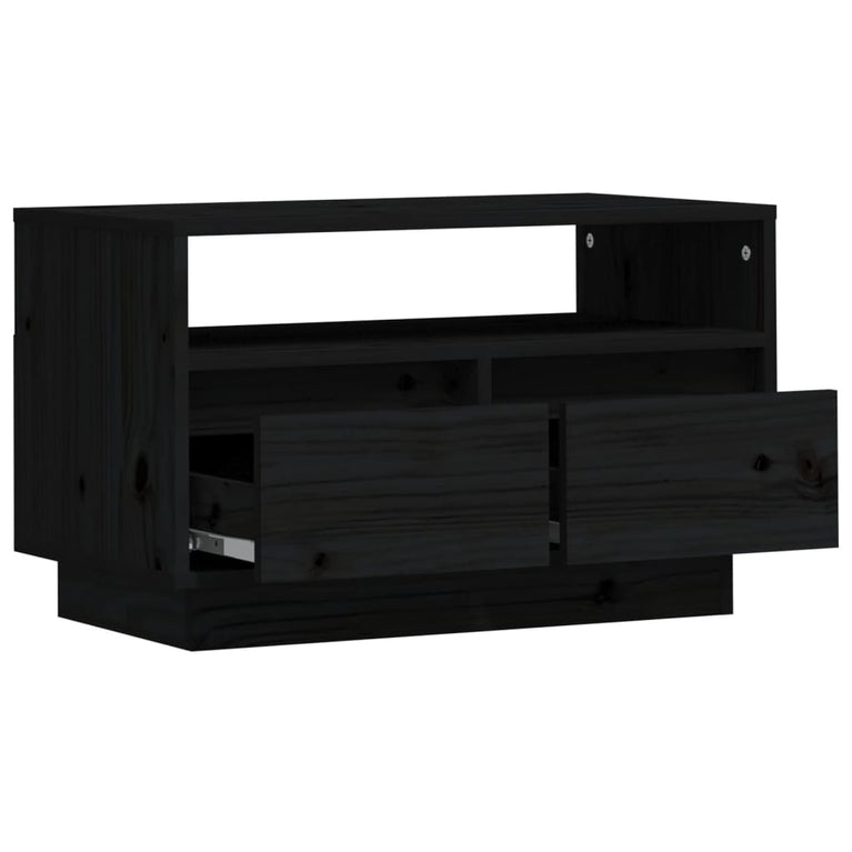 Tv-meubel 60x35x37 cm massief grenenhout zwart MeubelReus