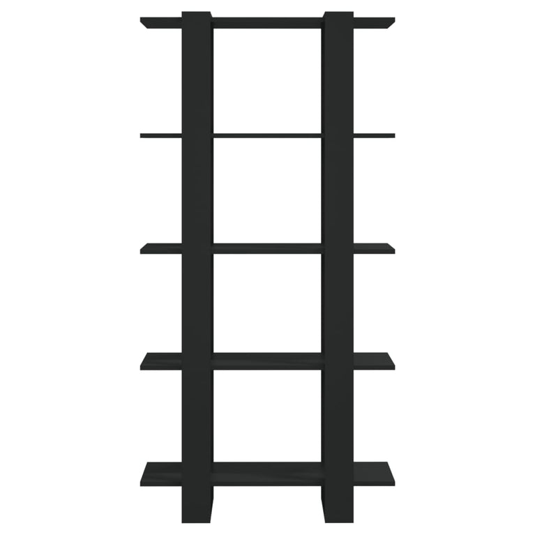 Boekenkast/kamerscherm 80x30x160 cm spaanplaat zwart MeubelReus