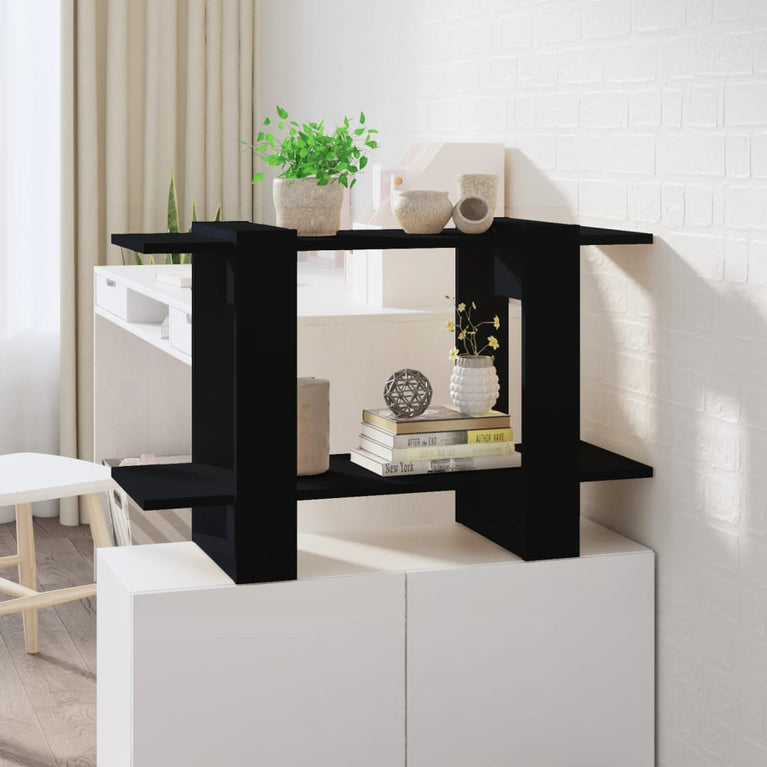 Boekenkast/kamerscherm 80x30x51 cm zwart MeubelReus