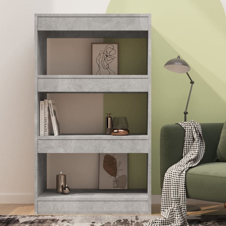 Boekenkast/kamerscherm 60x30x103 cm spaanplaat betongrijs MeubelReus