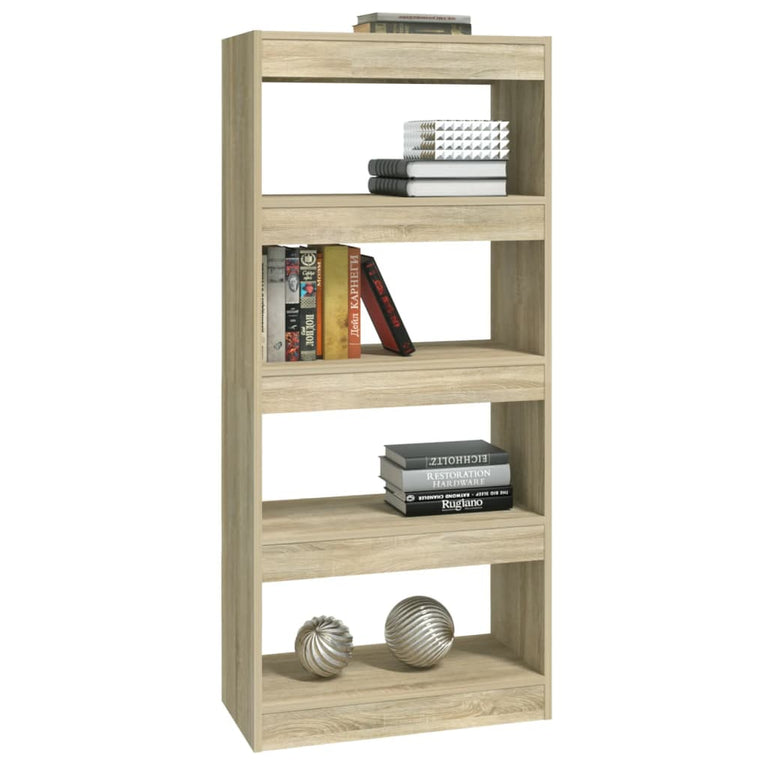 Boekenkast/kamerscherm 60x30x135 cm bewerkt hout sonoma eiken MeubelReus