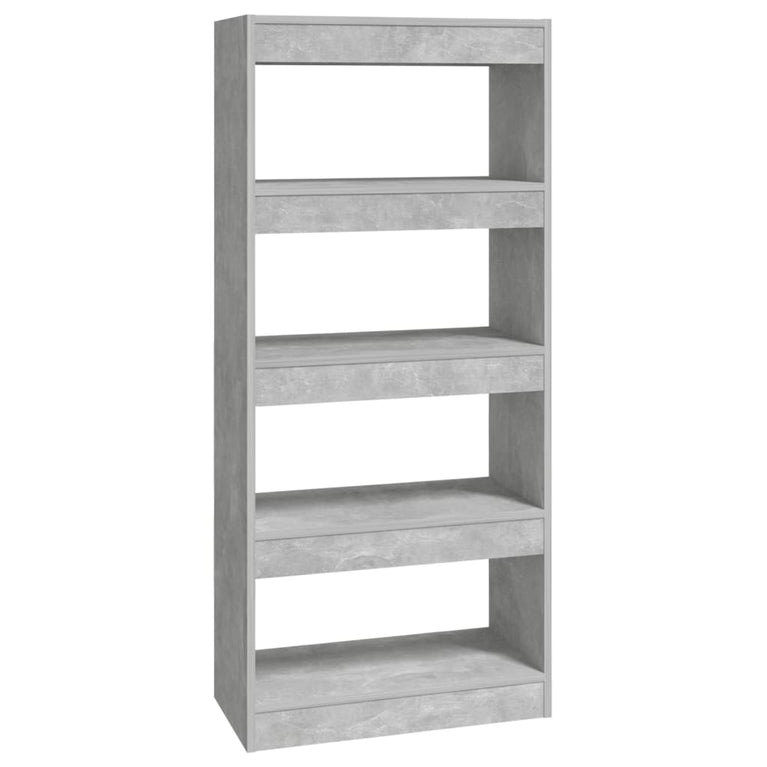 Boekenkast/kamerscherm 60x30x135 cm bewerkt hout betongrijs MeubelReus
