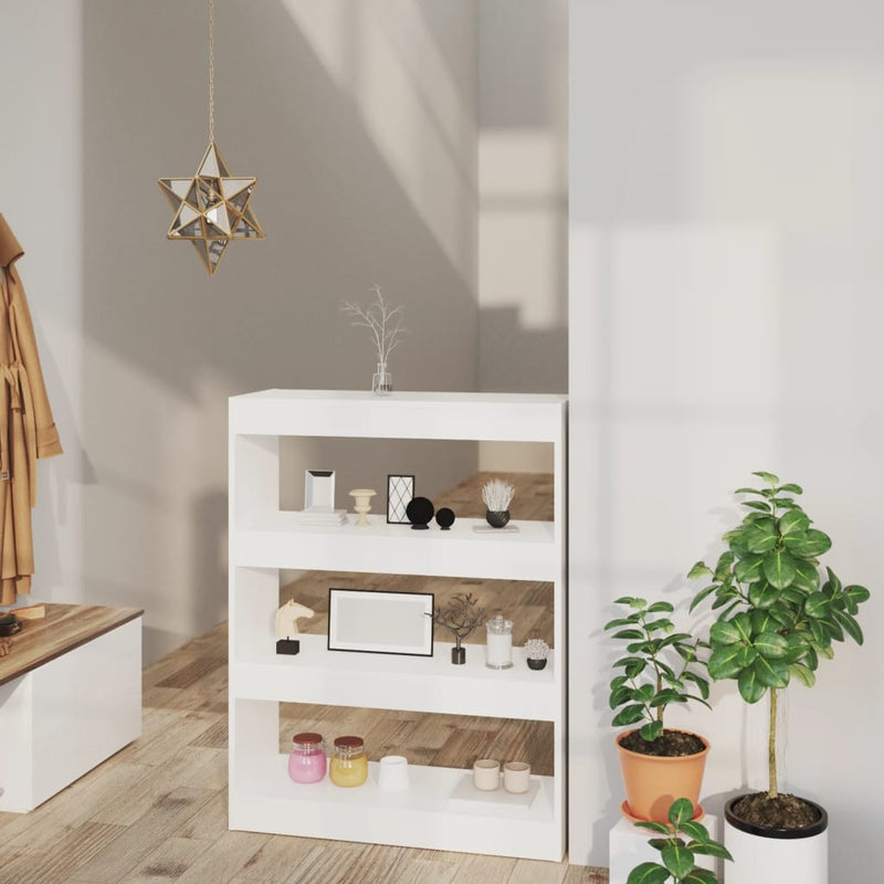 Boekenkast/kamerscherm 80x30x103 cm bewerkt hout wit MeubelReus