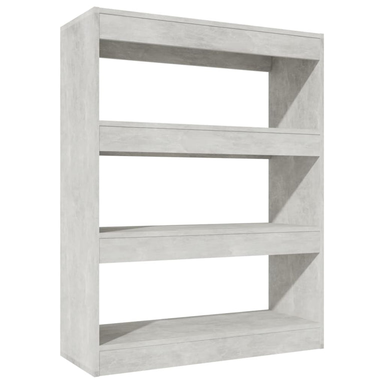Boekenkast/kamerscherm 80x30x103 cm bewerkt hout betongrijs MeubelReus