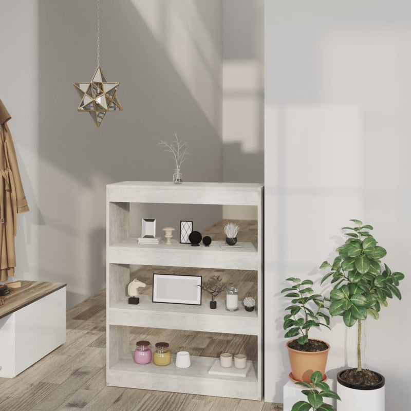 Boekenkast/kamerscherm 80x30x103 cm bewerkt hout betongrijs MeubelReus