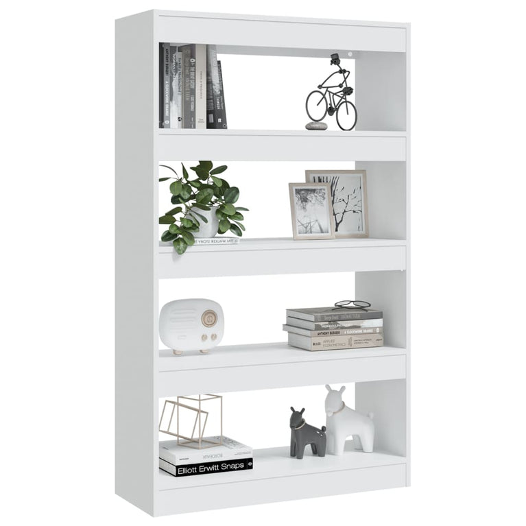Boekenkast/kamerscherm 80x30x135 cm spaanplaat wit MeubelReus