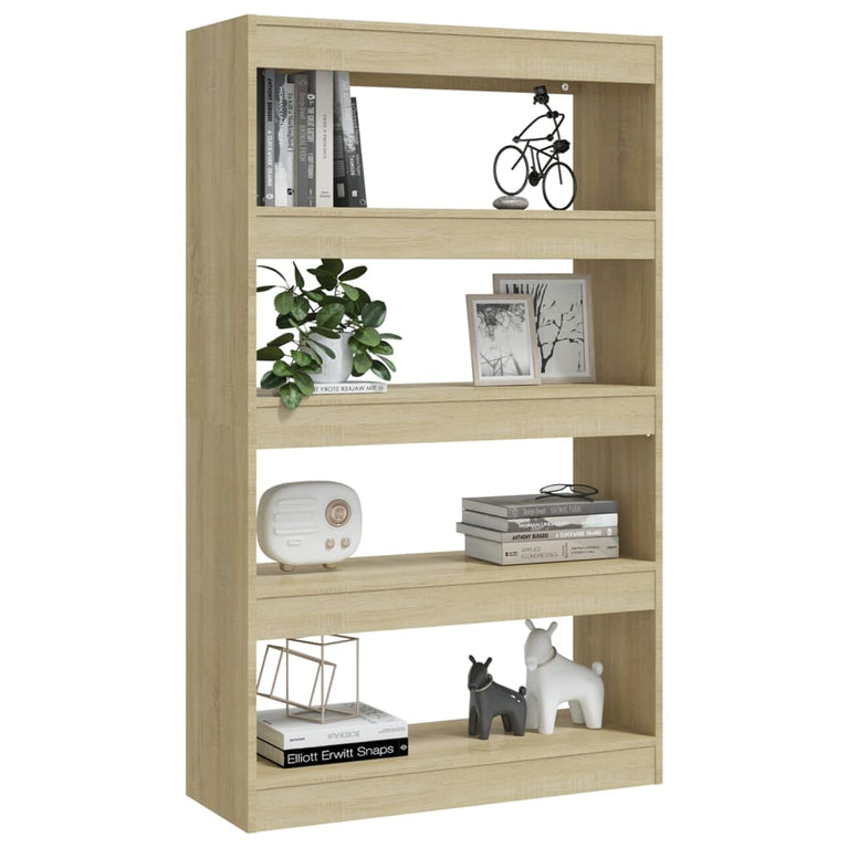 Boekenkast/kamerscherm 80x30x135 cm spaanplaat sonoma eiken MeubelReus