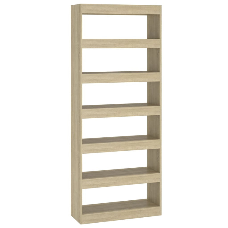 Boekenkast/kamerscherm 80x30x198 cm spaanplaat sonoma eiken MeubelReus
