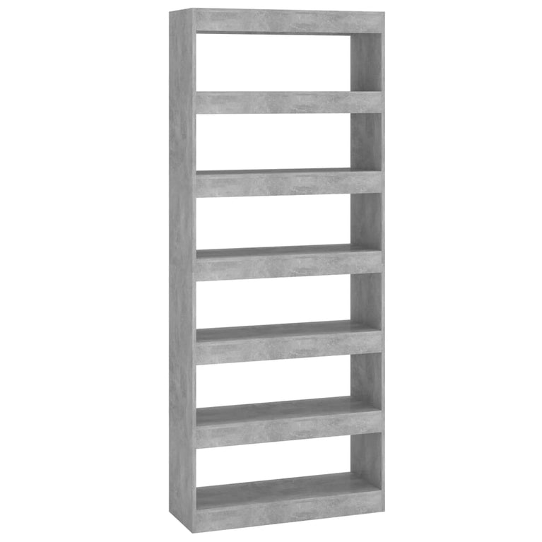 Boekenkast/kamerscherm 80x30x198 cm spaanplaat betongrijs MeubelReus