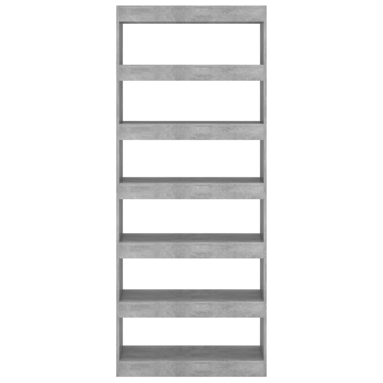 Boekenkast/kamerscherm 80x30x198 cm spaanplaat betongrijs MeubelReus