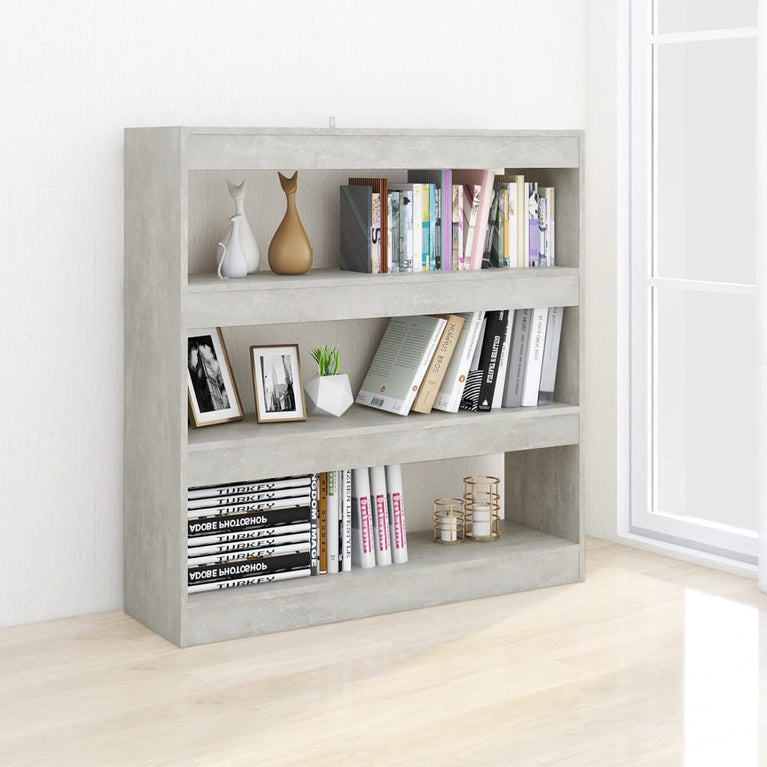Boekenkast/kamerscherm 100x30x103 cm betongrijs MeubelReus
