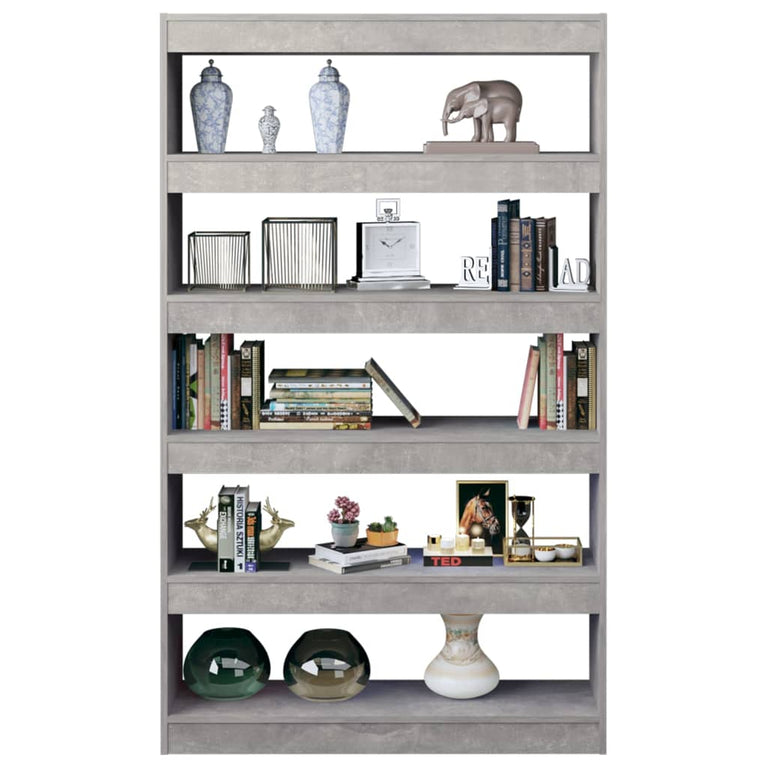 Boekenkast/kamerscherm 100x30x166 cm betongrijs MeubelReus