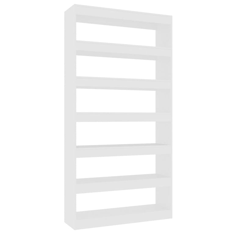 Boekenkast/kamerscherm 100x30x198 cm bewerkt hout wit MeubelReus