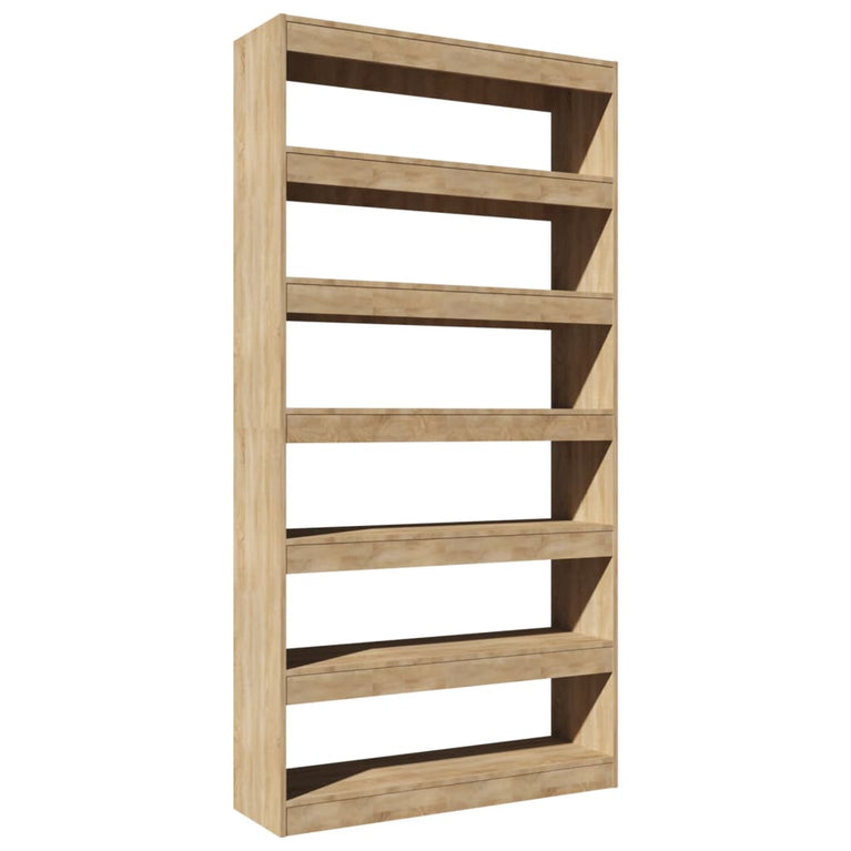 Boekenkast/kamerscherm 100x30x198 cm bewerkt hout sonoma eiken MeubelReus