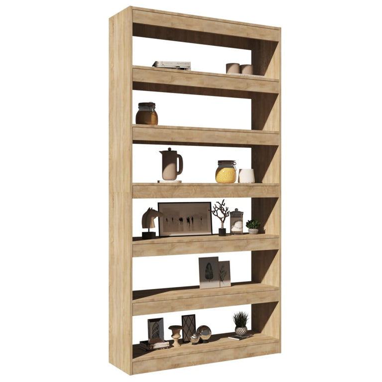 Boekenkast/kamerscherm 100x30x198 cm bewerkt hout sonoma eiken MeubelReus