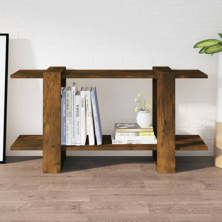 Boekenkast 100x30x51 cm bewerkt hout gerookt eikenkleurig MeubelReus