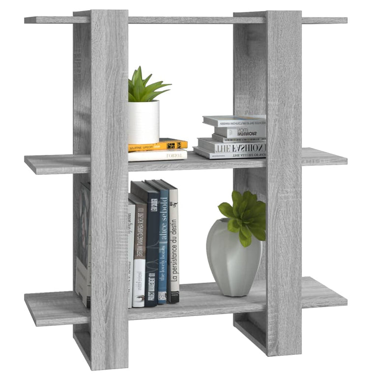 Boekenkast/kamerscherm 80x30x87 cm grijs sonoma eikenkleurig MeubelReus