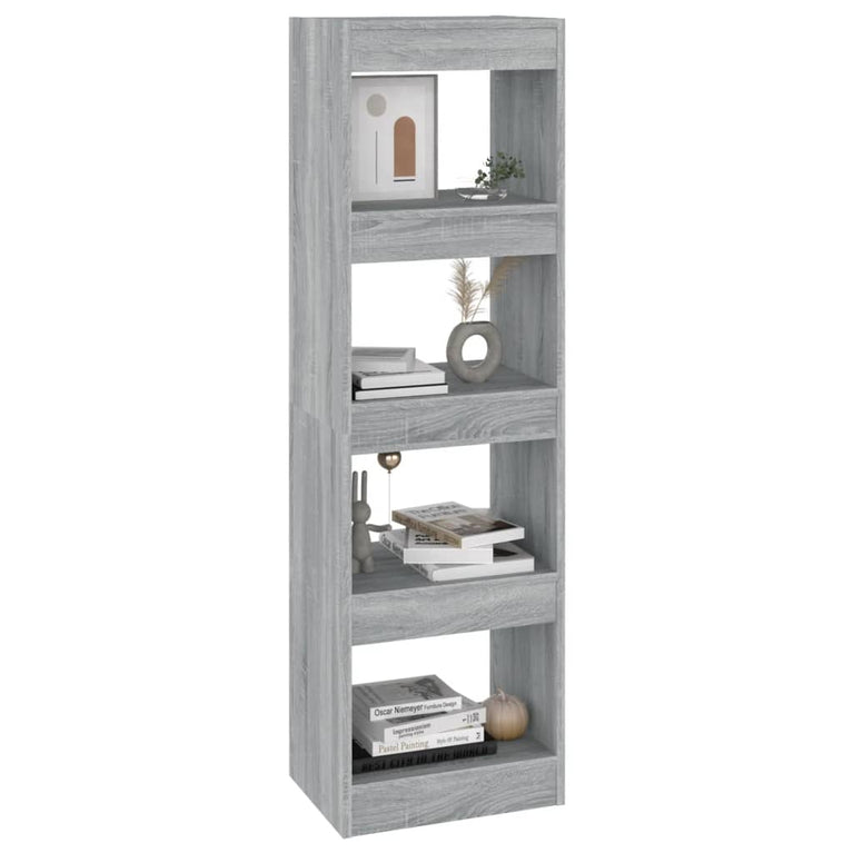 Boekenkast/kamerscherm 40x30x135 cm grijs sonoma eikenkleurig MeubelReus