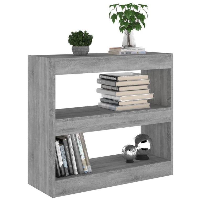 Boekenkast/kamerscherm 80x30x72 cm grijs sonoma eikenkleurig MeubelReus