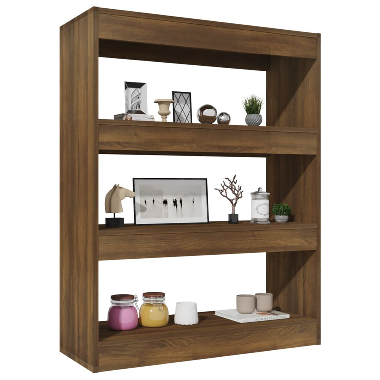 Boekenkast/kamerscherm 80x30x103 cm bewerkt hout bruineiken MeubelReus