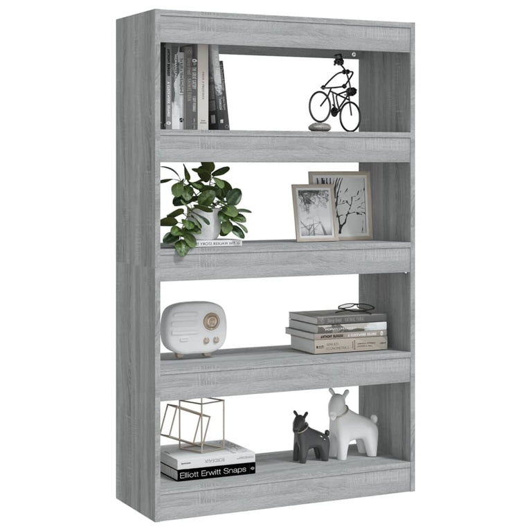 Boekenkast/kamerscherm 80x30x135 cm spaanplaat grijs sonoma MeubelReus