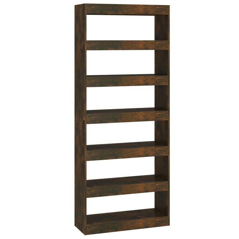 Boekenkast/kamerscherm 80x30x198 cm spaanplaat gerookt eiken MeubelReus