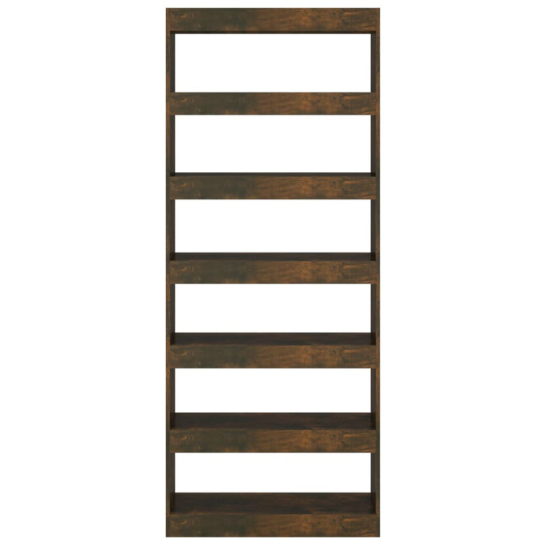 Boekenkast/kamerscherm 80x30x198 cm spaanplaat gerookt eiken MeubelReus
