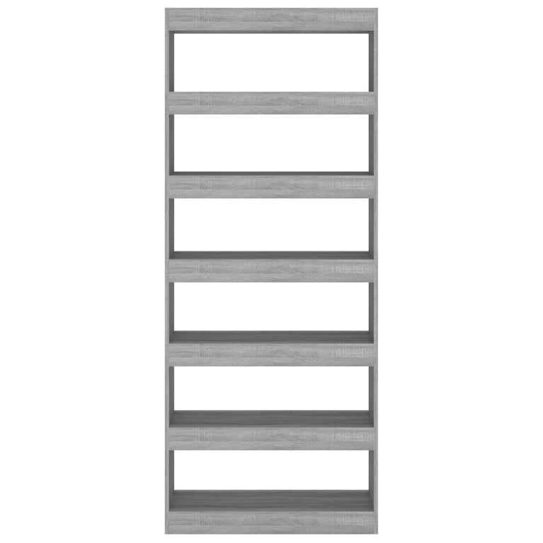 Boekenkast/kamerscherm 80x30x198 cm spaanplaat grijs sonoma MeubelReus