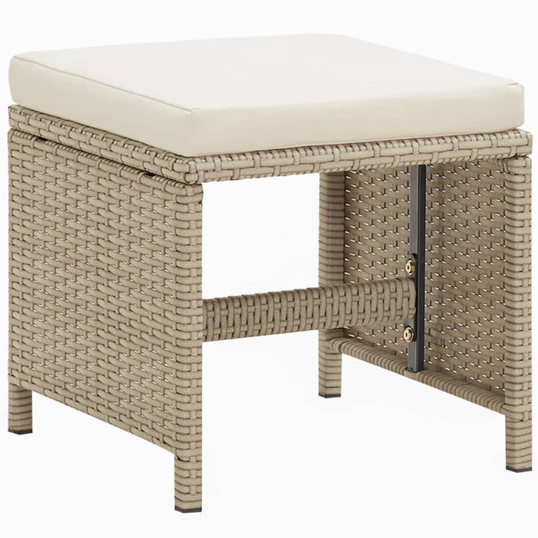 9-delige Tuinset met kussens poly rattan beige MeubelReus